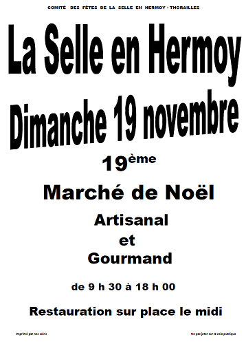 Marché artisanal et gourmand – La Selle-en-Hermoy